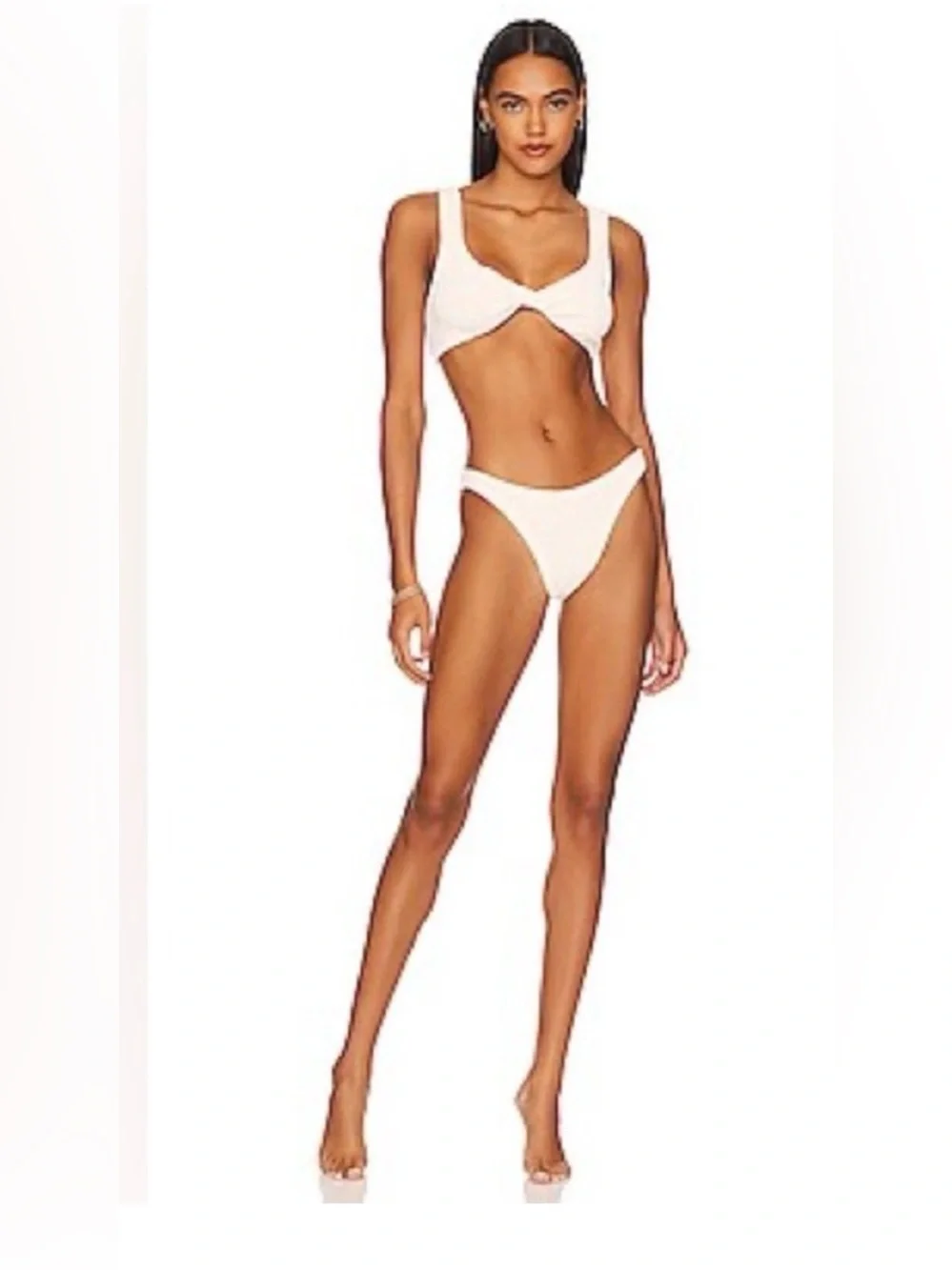 Hunza G Crinkle Juno Bikini Set in Blush One Size